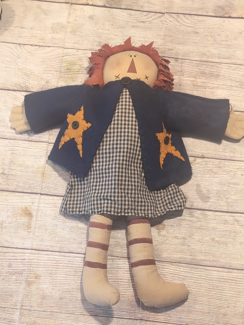 Primitive Folk Art Handmade Patriotic Doll